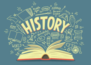 An open History book.