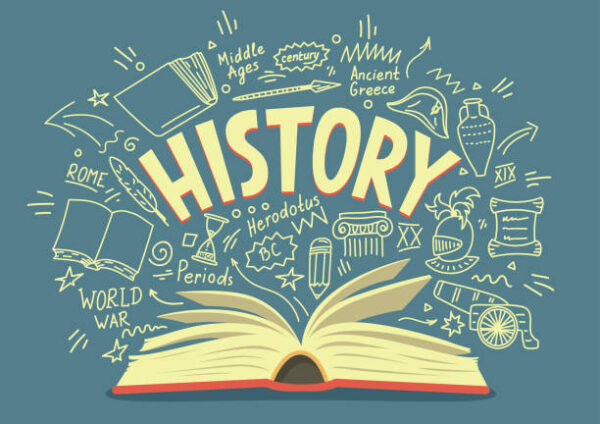 An open History book.